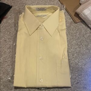 Christian Dior Light Yellow Line Dress Shirt 15.5 32x33 NWT